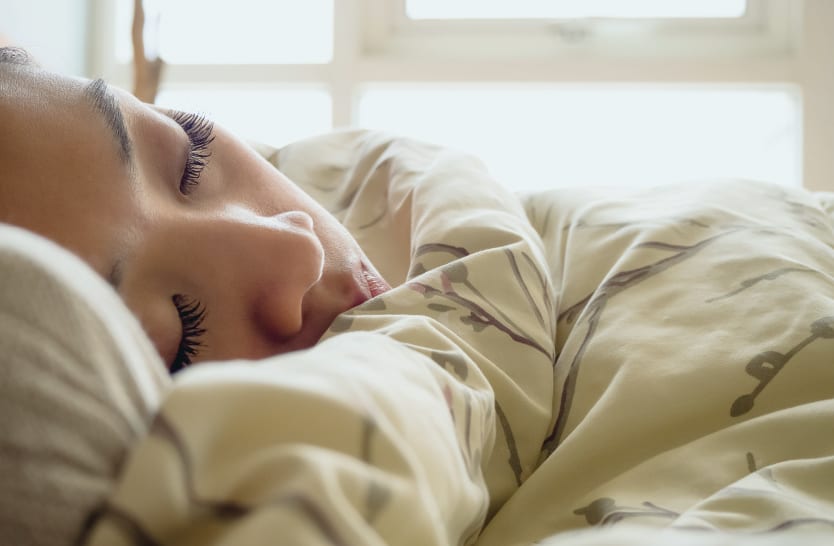 woman deeply refreshing sleep