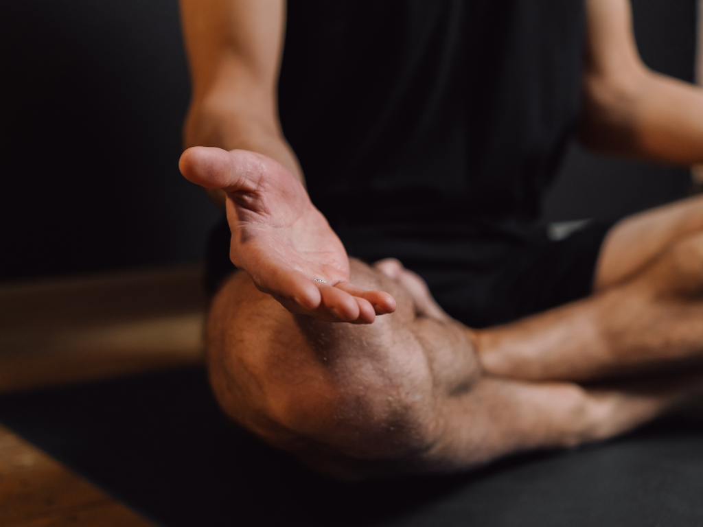 A man practicing mindfulness meditation