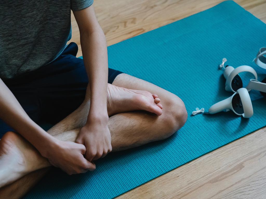 A man performing meditation with a meditative posture